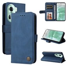 Per OPPO Reno 11 5G Global Skin Feel Life Tree Custodia in pelle con bottoni in metallo (blu)