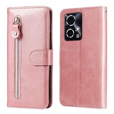 Custodia per cellulare in pelle con cerniera alla moda per Honor 90 GT (oro rosa)