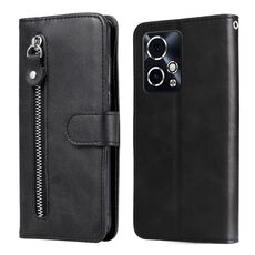 Custodia per cellulare in pelle con cerniera alla moda per Honor 90 GT (nera)