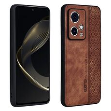Custodia per telefono con sensazione di pelle in rilievo AZNS 3D per Honor 90 GT (marrone)