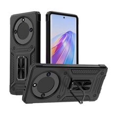 Custodia per telefono PC ibrida TPU Camshield Robot per Honor X40 5G (nera)