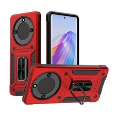Custodia per telefono PC ibrida TPU Camshield Robot per Honor X40 5G (rossa)