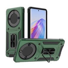 Custodia per telefono PC ibrida TPU Camshield Robot per Honor X40 5G (verde)