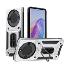 Custodia per telefono PC ibrida TPU Camshield Robot per Honor X40 5G (argento)