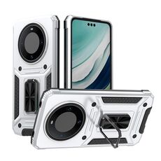 Custodia per telefono PC ibrida TPU Camshield Robot per Honor X50 5G (argento)