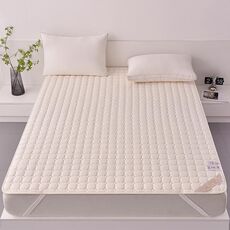 Materasso antiscivolo ispessito in cotone di soia morbido e traspirante, dimensioni: 150x190 cm (quadrato-beige)