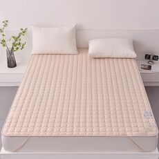 Materasso antiscivolo ispessito in cotone di soia morbido e traspirante, dimensioni: 150x190 cm (quadrato-cachi)