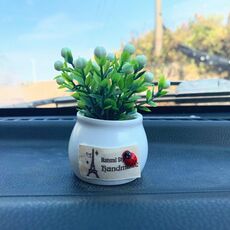 Vasi da fiori simulati per decorazione di ornamenti in vaso per mini auto, stile: bottiglia bianca di frutta portafortuna
