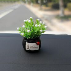 Vasi da fiori simulati per decorazione di ornamenti in vaso per mini auto, stile: bottiglia nera di frutta portafortuna