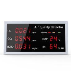Rilevatore di formaldeide TVOC portatile per interni domestici 5 in 1 (W17A grigio chiaro)