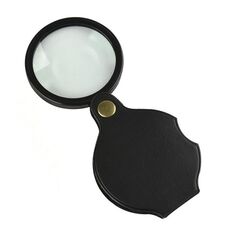 Lente d'ingrandimento tascabile con custodia in pelle pieghevole 10X da 60 mm