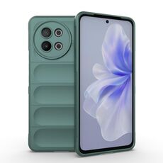 Per vivo S18E 5G Magic Shield TPU + custodia per telefono in flanella (verde scuro)