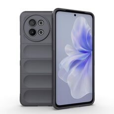 Per vivo S18E 5G Magic Shield TPU + custodia per telefono in flanella (grigio scuro)