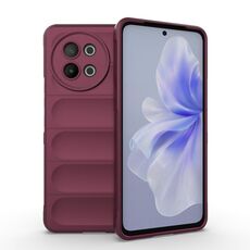 Per vivo S18E 5G Magic Shield TPU + custodia per telefono in flanella (vino rosso)