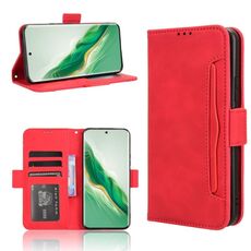 Custodia per telefono in pelle con texture di vitello per Honor Magic6 5G (rosso)