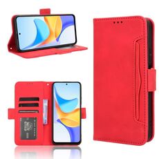Custodia per telefono in pelle con texture di vitello per Honor Play 50 Plus (rosso)