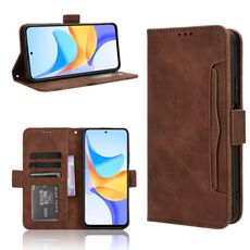 Custodia per telefono in pelle con texture di vitello per Honor Play 50 Plus (marrone)