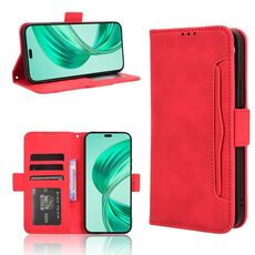 Custodia per telefono in pelle con texture di vitello per Honor X8b 4G (rosso)