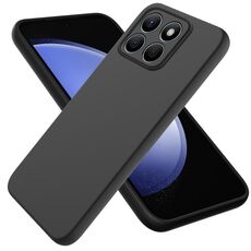 Custodia per telefono antiurto in silicone liquido di colore puro per Honor X8b (nera)
