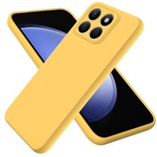 Custodia per telefono antiurto in silicone liquido di colore puro per Honor X8b (giallo)