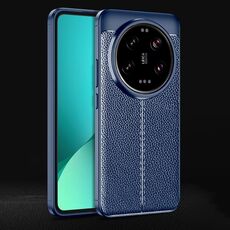 Custodia per telefono in TPU antiurto con texture Ultra Litchi per Xiaomi 14 (blu)