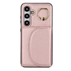 Custodia per telefono con custodia ad anello per Samsung Galaxy S24+ 5G YM007 (oro rosa)