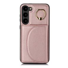 Per Samsung Galaxy S23+ 5G YM007 Custodia per porta carte con anello Skin Feel Custodia per telefono (oro rosa)