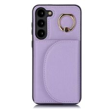 Per Samsung Galaxy S23+ 5G YM007 Custodia per porta carte con anello Skin Feel Custodia per telefono (viola)