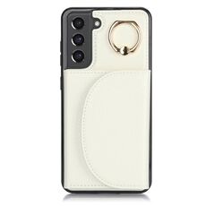 Per Samsung Galaxy S22+ 5G YM007 Custodia per porta carte con anello Skin Feel Custodia per telefono (bianca)
