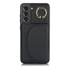 Per Samsung Galaxy S22+ 5G YM007 Custodia per porta carte con anello Skin Feel Custodia per telefono (nera)