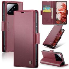 Per Xiaomi 14 Pro CaseMe 023 Custodia per telefono in pelle antifurto con fibbia a farfalla Litchi Texture RFID (vino rosso)