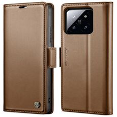 Per Xiaomi 14 CaseMe 023 Custodia per telefono in pelle antifurto con fibbia a farfalla Litchi Texture RFID (marrone)