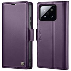 Per Xiaomi 14 CaseMe 023 Custodia per telefono in pelle antifurto con fibbia a farfalla Litchi Texture RFID (viola perlato)