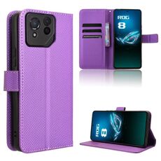 Custodia in pelle per ASUS ROG Phone 8 Pro Diamond Texture (viola)