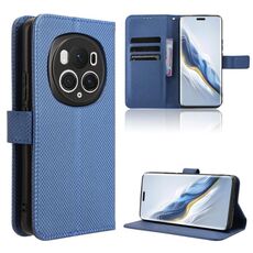 Custodia per telefono in pelle con texture diamante Honor Magic6 Pro (blu)