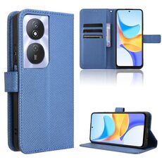 Custodia per telefono in pelle con texture diamante per Honor Play 50 Plus (blu)