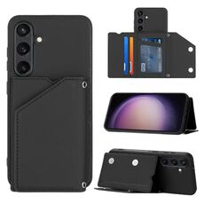 Per Samsung Galaxy S24+ 5G Skin Feel PU + TPU + Custodia per telefono con slot per schede PC (Nero)