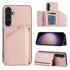 Per Samsung Galaxy S24+ 5G Skin Feel PU + TPU + Custodia per telefono con slot per schede PC (oro rosa)