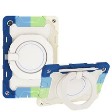 Custodia per tablet in silicone con supporto ad anello rotante portatile per Samsung Galaxy Tab A9+ Armor (colorato blu)