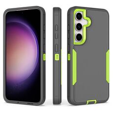 Per Samsung Galaxy S24+ 5G 2 in 1 custodia magnetica per PC + TPU (grigio+verde fluorescente)
