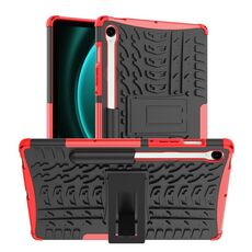 Per Samsung Galaxy Tab S9 FE Tire Texture TPU + custodia per tablet PC con supporto (rosso)