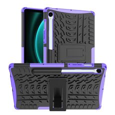 Per Samsung Galaxy Tab S9 FE Tire Texture TPU + custodia per tablet PC con supporto (viola)