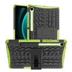 Per Samsung Galaxy Tab S9 FE Tire Texture TPU + custodia per tablet PC con supporto (verde)