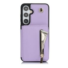 Per Samsung Galaxy S24+ 5G YM006 Custodia per telefono con cerniera Skin Feel con doppio cordino (viola chiaro)