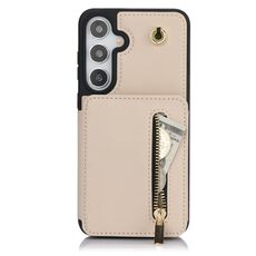 Per Samsung Galaxy S24+ 5G YM006 Custodia per telefono con cerniera Skin Feel con doppio cordino (albicocca)