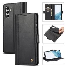 Per Samsung Galaxy S24+ LC.IMEEKE Custodia per telefono in pelle con slot per schede delicata sulla pelle (nera)