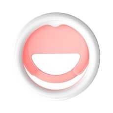 Lampada per schermo sbloccata con clip a mezzo anello, luce di riempimento per telefono cellulare da 10 cm (rosa)