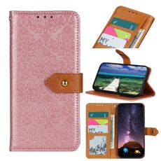 Custodia per telefono in pelle goffrata floreale europea per Xiaomi Poco X6 Pro 5G/Redmi K70E (rosa)