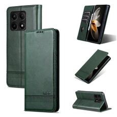 Per Xiaomi Redmi K70/K70 Pro AZNS custodia magnetica in pelle di vitello con vibrazione (verde scuro)