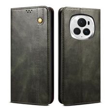 Custodia per telefono in pelle con texture Crazy Horse per cera d'olio Honor Magic6 (verde)